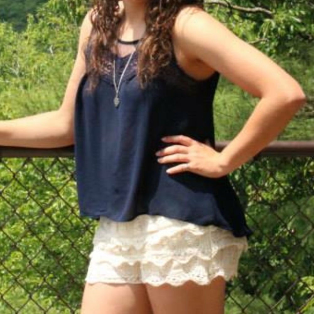 Sheer flowy high low tank